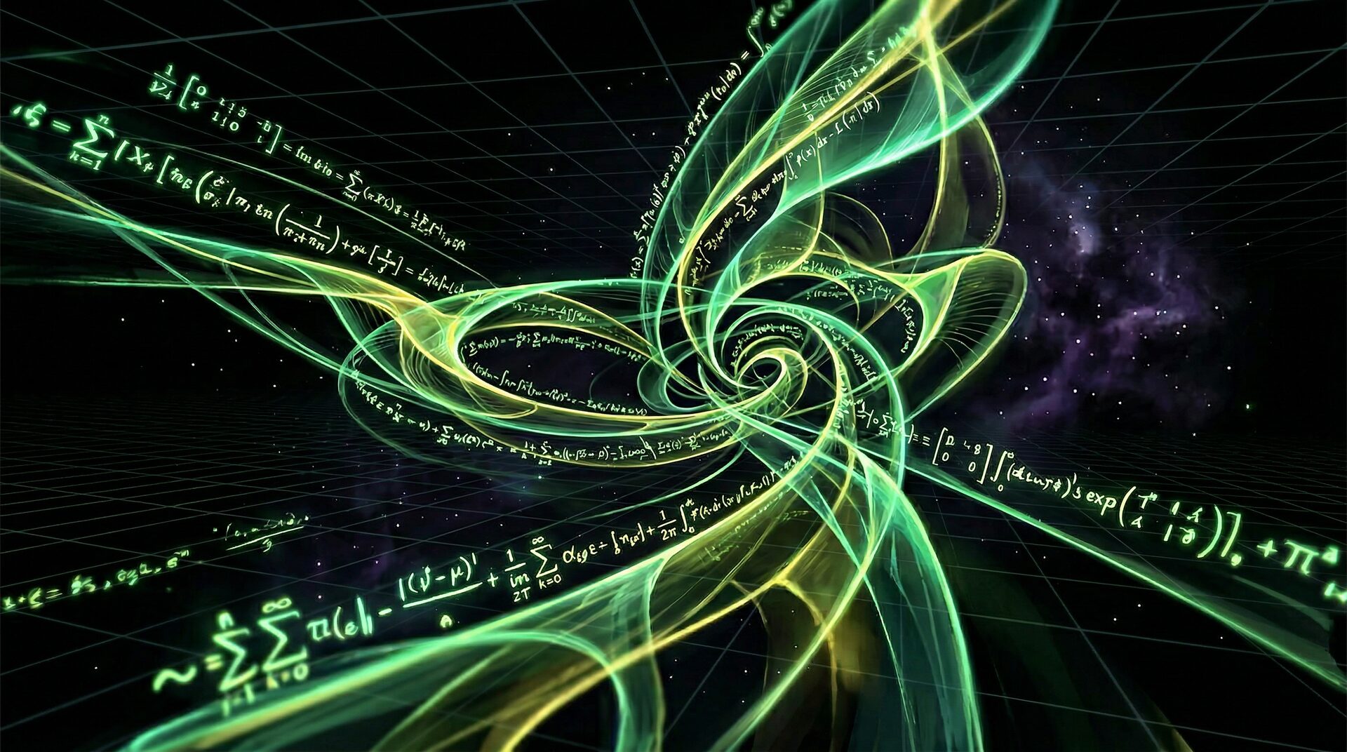 Mathematical equations flowing through higher-dimensional space