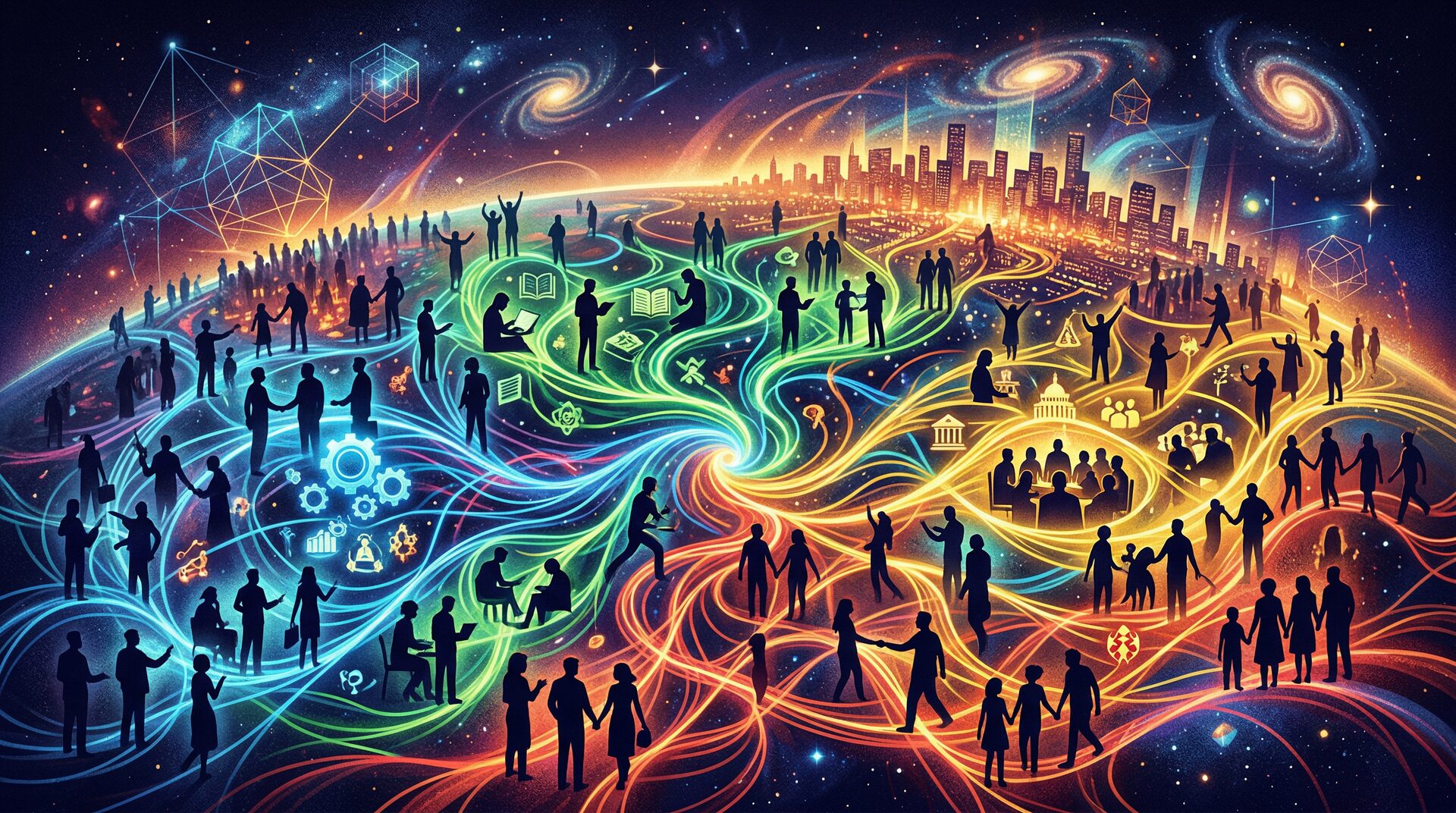 Human society as a multi-dimensional network of connections